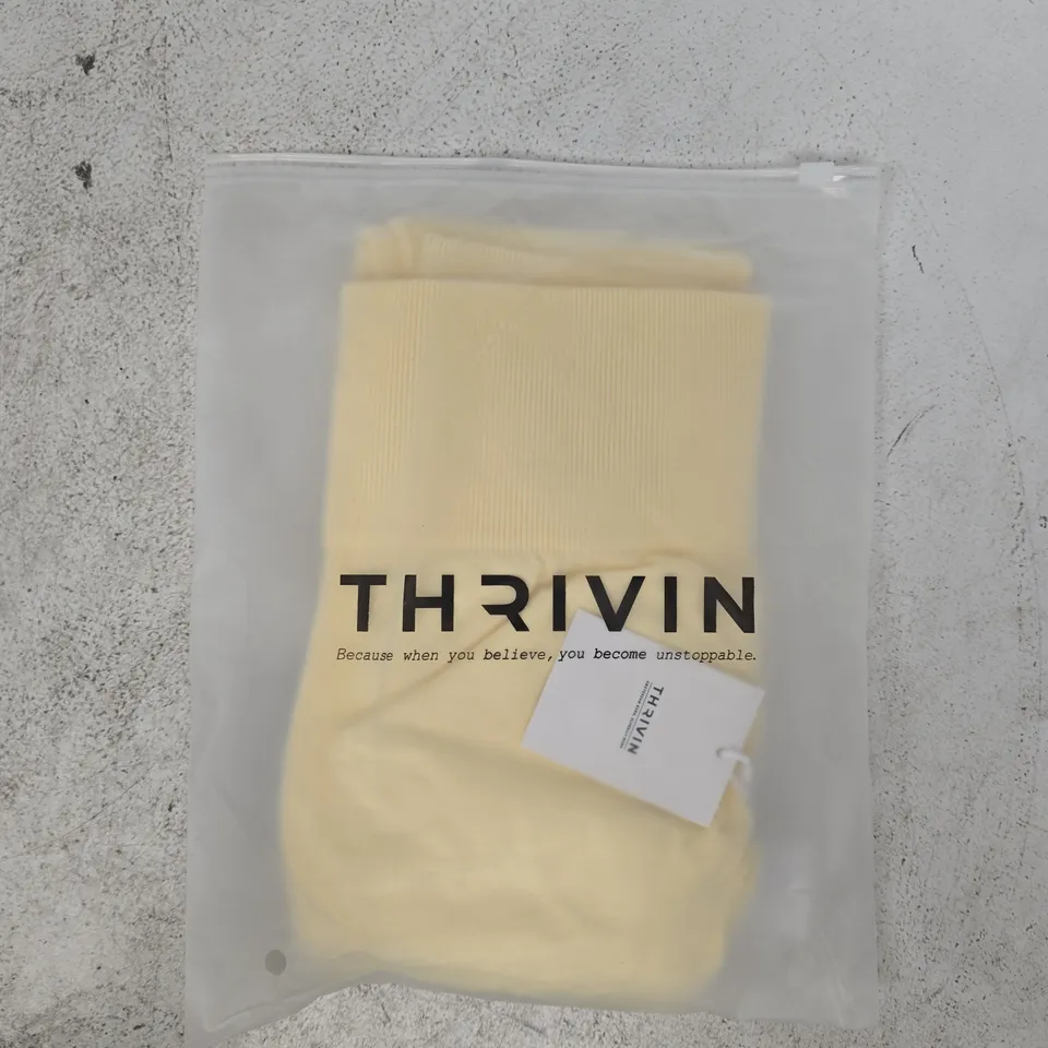 BAGGED THRIVIN ELEVATE SCULPTING HIGH WAIST SCRUNCH LEGGINGS IN BUTTER SIZE XS