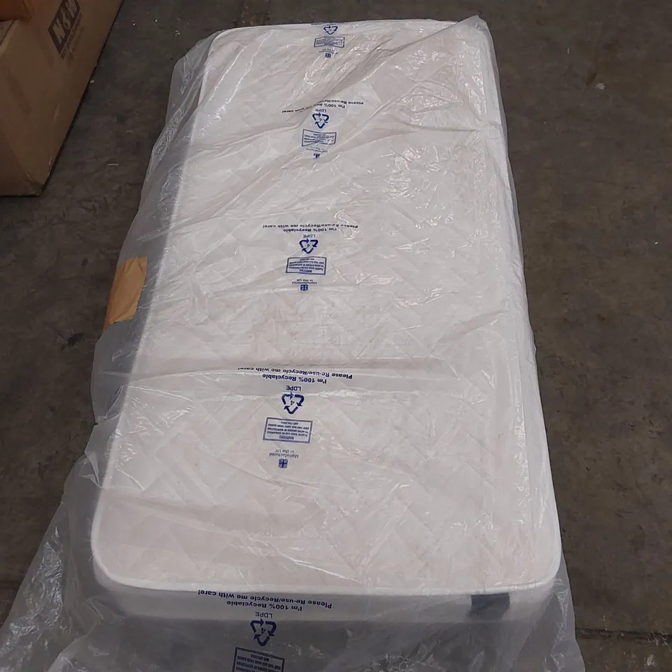 QUALITY BAGGED 3' SINGLE SERENITY RIGID COIL AND MEMORY FOAM MATTRESS 