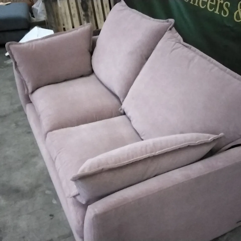 THE LOUNGE COMPANY SUNSET PINK 2 SEATER PLUSH SOFA
