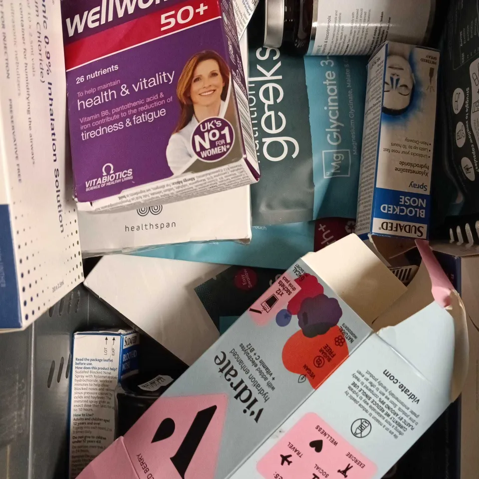 APPROXIAMTELY 15 ASSORTED HEALTH PRODUCTS TO INCLUDE WELLWOMAN, JOINTACE, ISO MIX ETC 