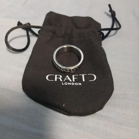 CRAFT LONDON SILVER RING WITH KNOTTED PATTERN