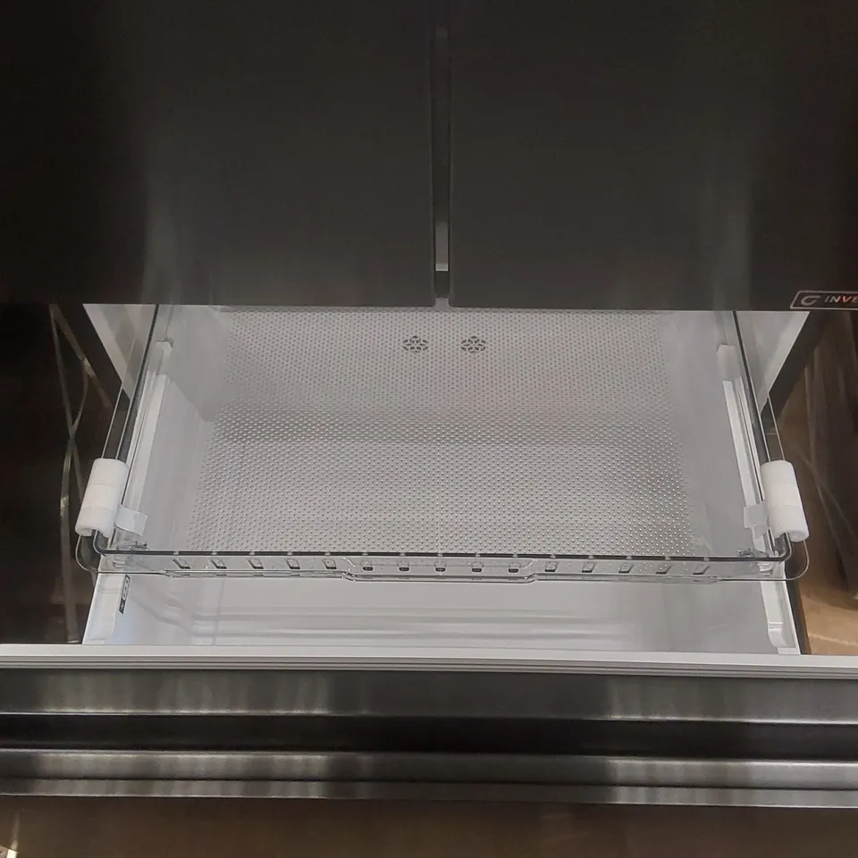 HISENSE PUREFLAT SLIM RF632N4AFC1 TOTAL NO FROST AMERICAN FRIDGE FREEZER - BLACK / STAINLESS STEEL - C RATED
