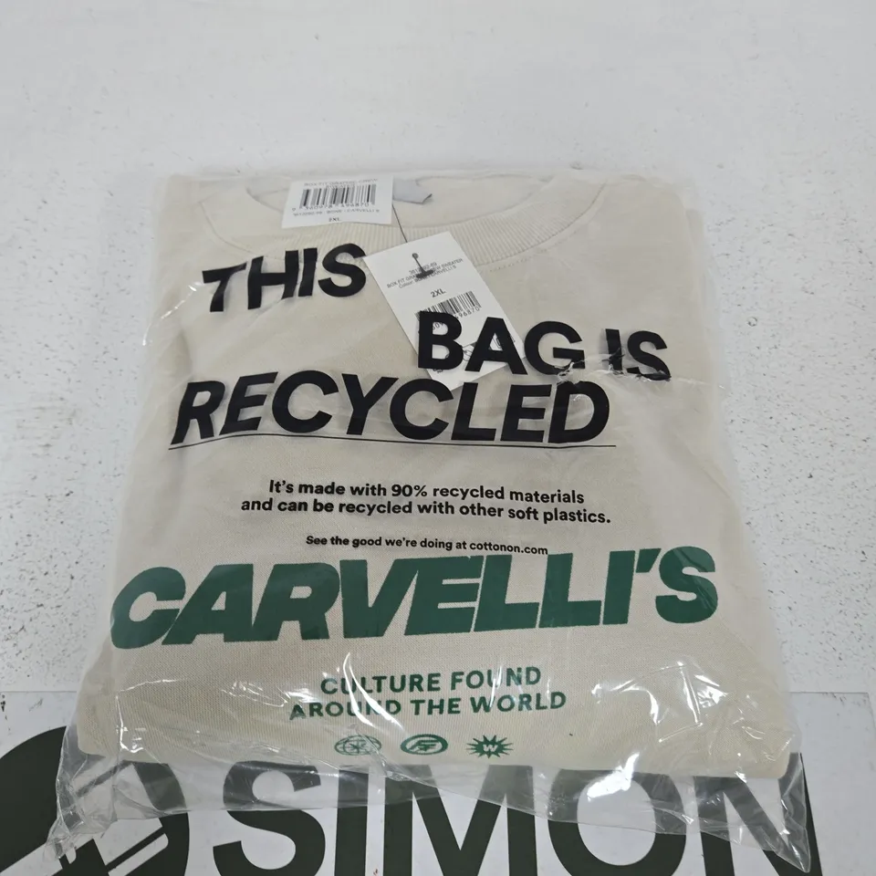 APPROXIMATELY 8 CARVELLI'S BOX FIT GRAPHIC CREW SWEATERS - 2XL