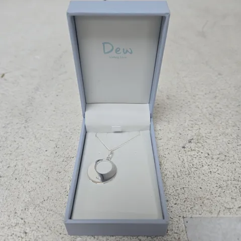 DEW STERLING SILVER NECKLACE WITH CIRCULAR PENDANT