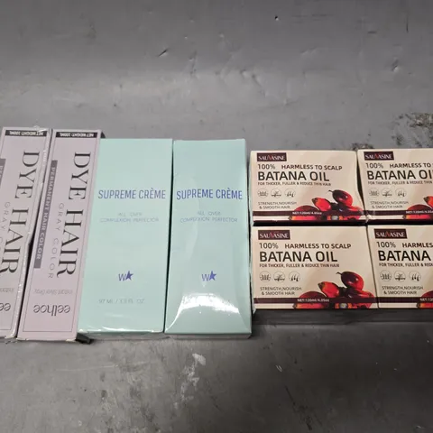 APPROXIMATEY 15 HEALTH AND BEAUTY PRODUCTS TO INCLUDE SUPREME CREME, BATANA OIL, AND GREY DYE HAIR ETC. - COLLECTION ONLY