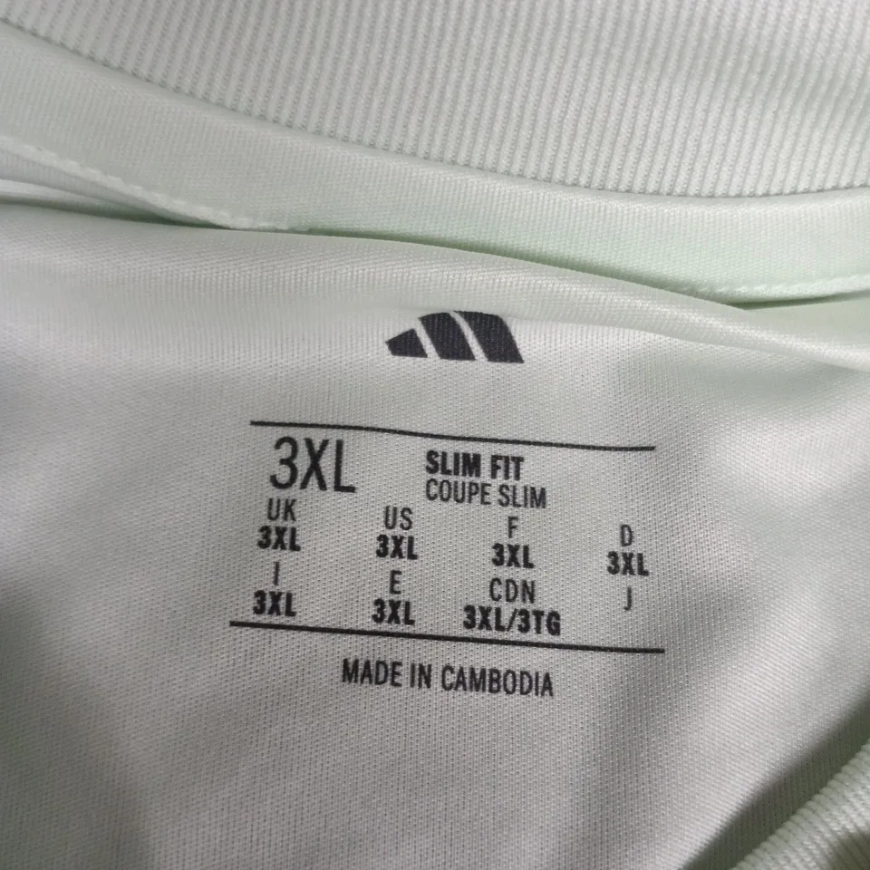 ADIDAS CELTIC FC JERSEY – SLIM FIT, MINT GREEN, UK 3XL