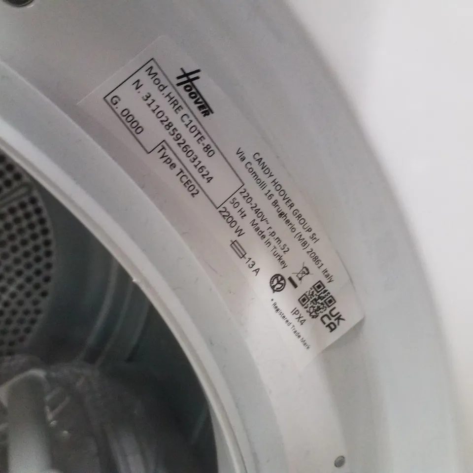 HOOVER
HRE C10TE-80 10KG CONDENSER TUMBLE DRYER - WHITE