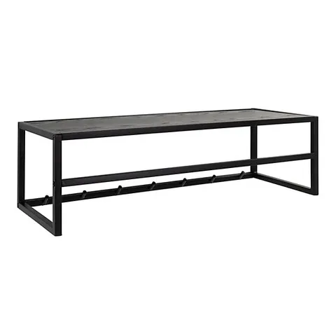 BOXED SEAFORD COAT RACK IN BLACK AND OAK