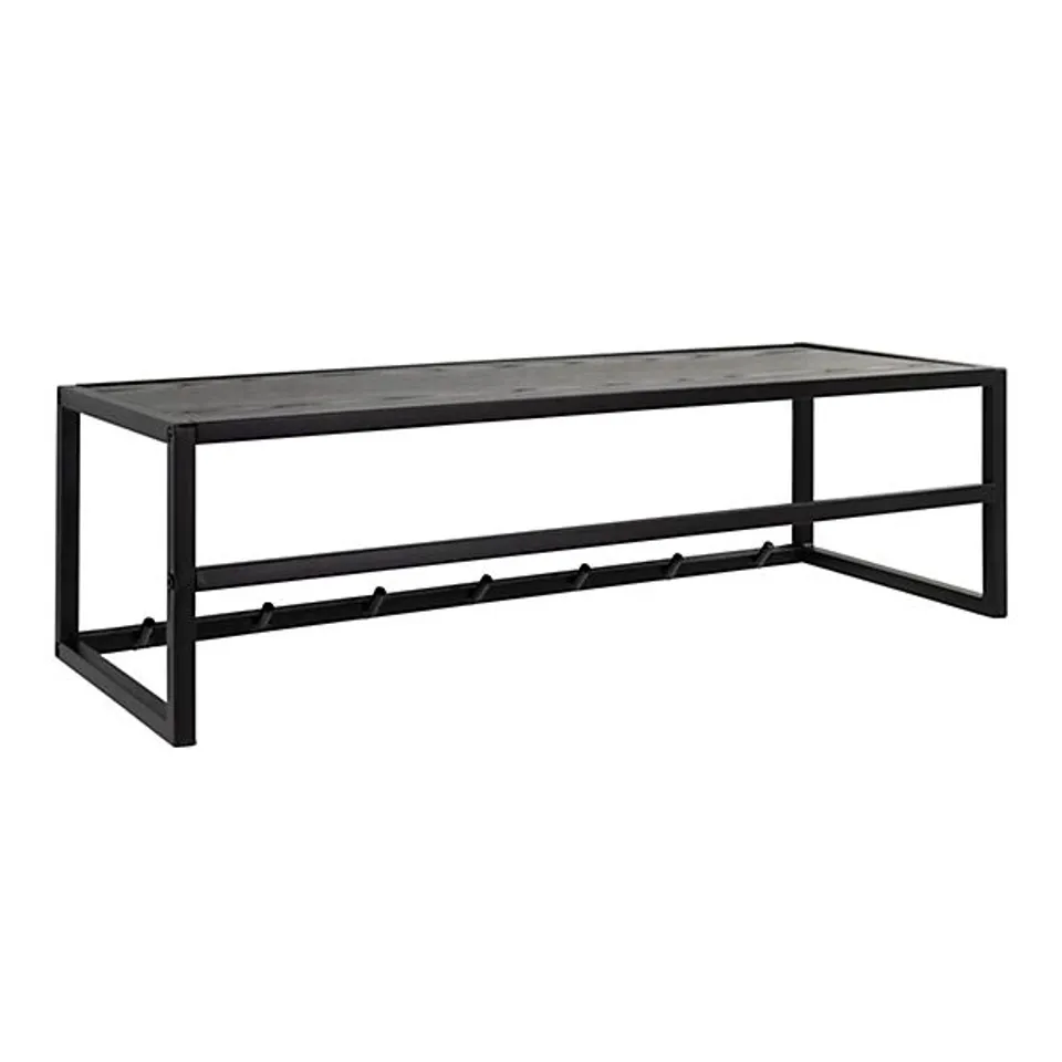 BOXED SEAFORD COAT RACK IN BLACK AND OAK