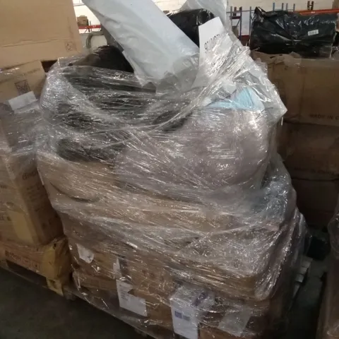 PALLET OF ASSORTED HOUSEHOLD GOODS AND PRODUCTS TO INCLUDE; BIN BAGS, GRANITE MOTARS AND PESTLES, CLOTHES HANGERS, YOGA MATS ETC