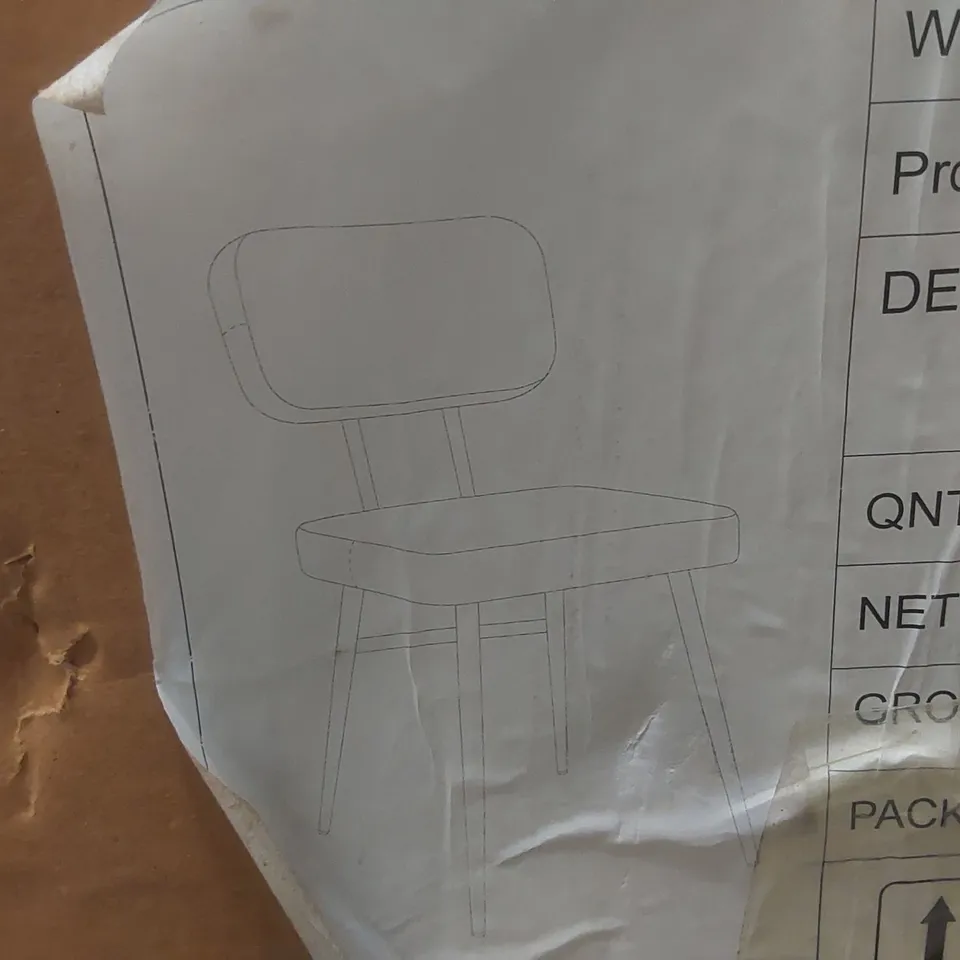 BOXED SET OF 2 LOUISE GENUINE LEATHER DINING CHAIRS