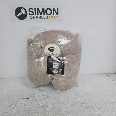 OHS BEAR CHARACTER CUDDLE CUSHION BROWN ONE SIZE