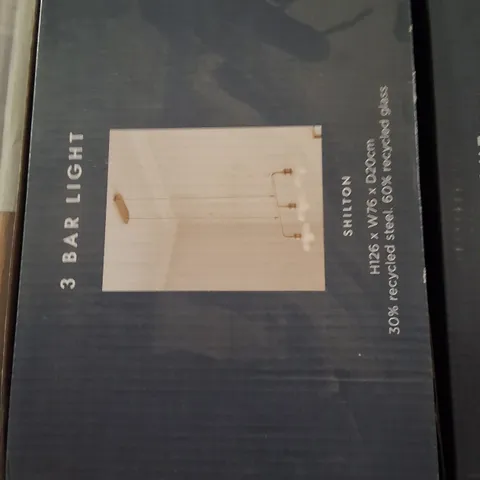 BOXED 3-BAR LIGHT CEILING FIXTURE