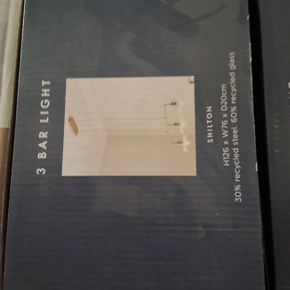 BOXED 3-BAR LIGHT CEILING FIXTURE