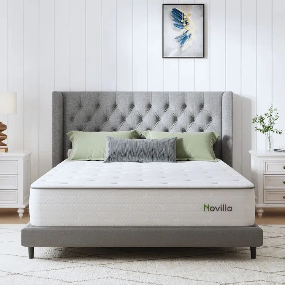 BOXED NOVILLA 27cm MEMORY FOAM POCKET SPRUNG MATTRESS - 4'6 DOUBLE
