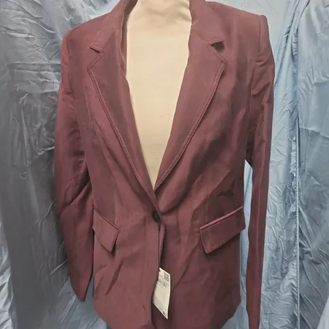 MNG WOMEN'S BLAZER - BURGUNDY, UK 6 (EU XS)