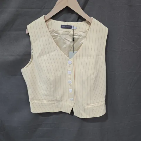 MINT VELVET WOMEN'S YELLOW PINSTRIPE WAISTCOAT – UK 16 (EU 44, US 12)