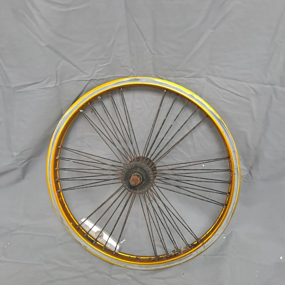 BICYCLE WHEEL – YELLOW RIM WITH SPOKES - X2