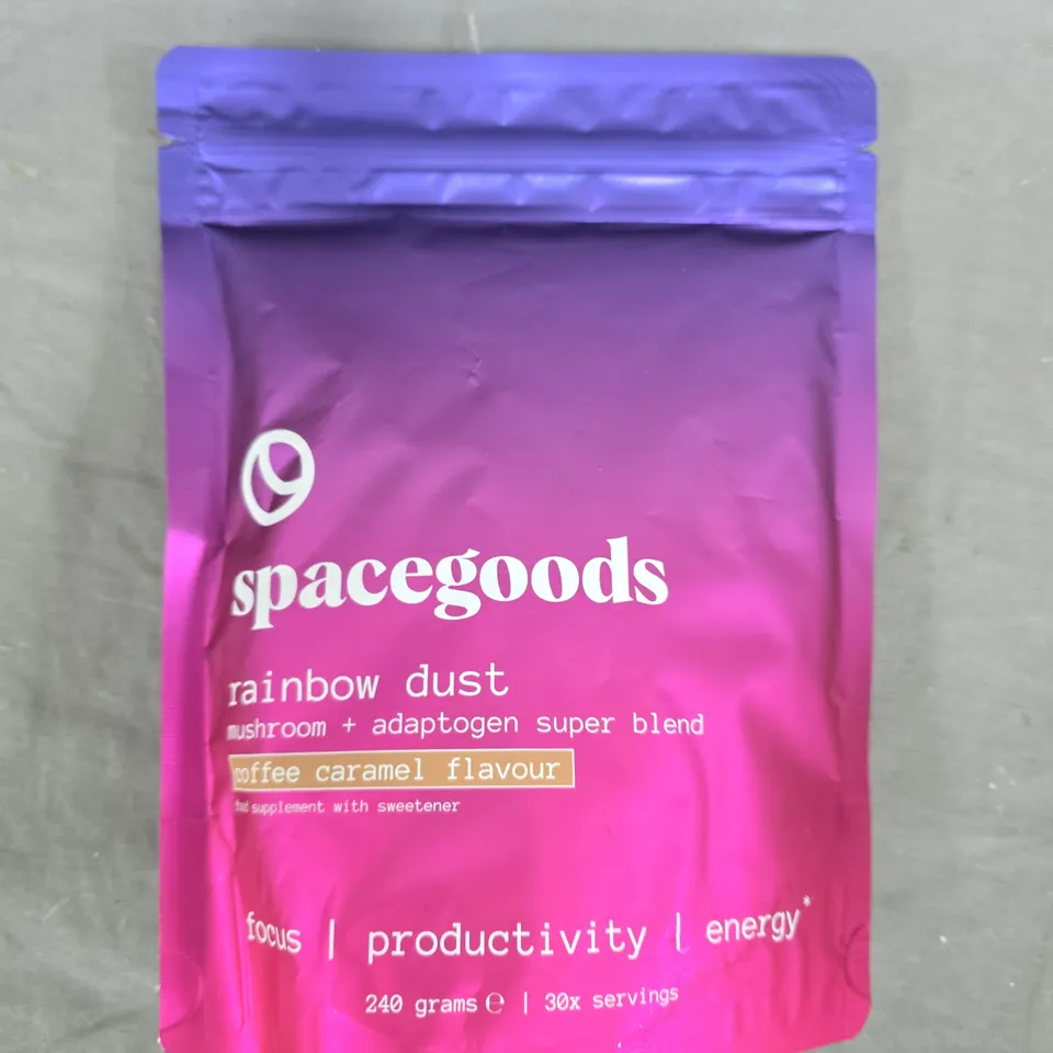 SPACEGOODS RAINBOW DUST MUSHROOM + ADAPTOGEN SUPER BLEND – COFFEE CARAMEL FLAVOUR, 240 G