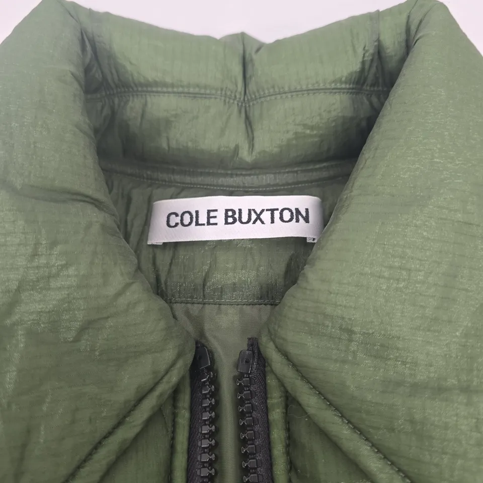 COLE BUXTON QUILTED PUFFER JACKET – OLIVE GREEN - SIZE LARGE 