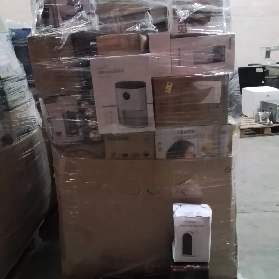 PALLET OF ASSORTED ELECTRICAL ITEMS TO INCLUDE;DESKTOP HEATER,TOWER FAN,MASSAGER 