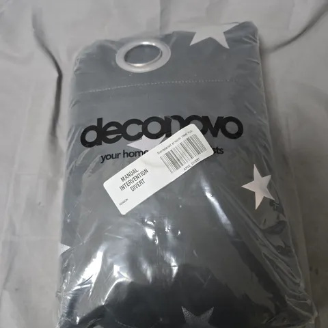 DECONOVO CURTAINS – GREY WITH WHITE STARS, 140X240 CM (55X95 IN)