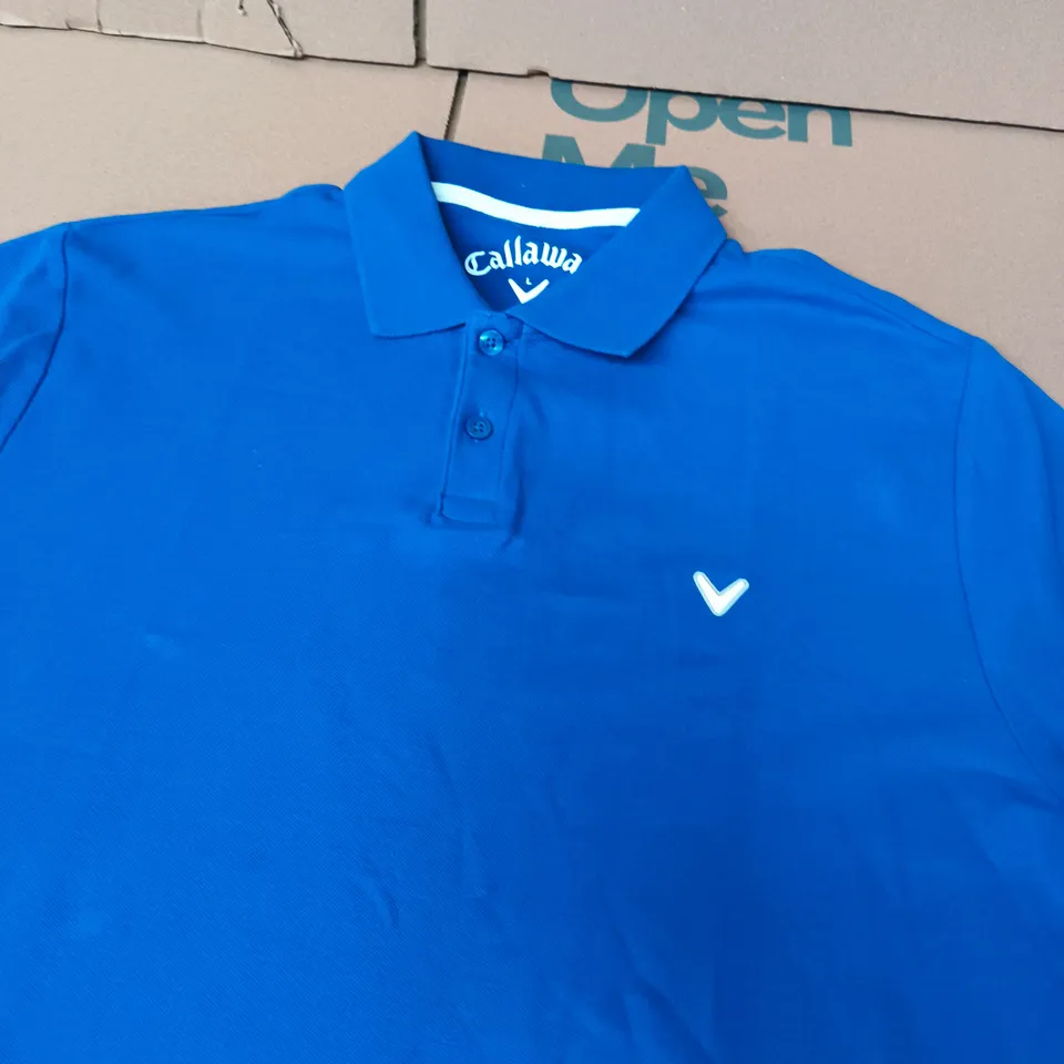 CALLAWAY BLUE POLO SHIRT – MEN'S GOLF POLO - SIZE L