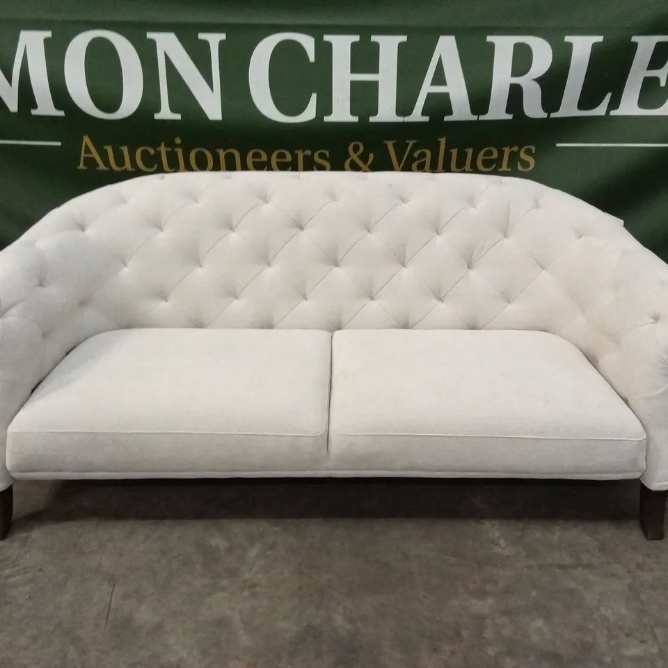 DANETTI LUXE IVORY CHENILLE 3 SEATER SOFA RRP £1999