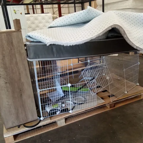 PALLET OF ASSORTED HOUSEHOLD GOODS AND PRODUCTS TO INCLUDE; MATTRESS, CABINET,LIGHT FITTING,AREA RUG