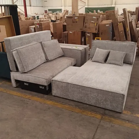 5 SEATER RECLINING CORNER SOFA - LEFT HAND FACING - GREY