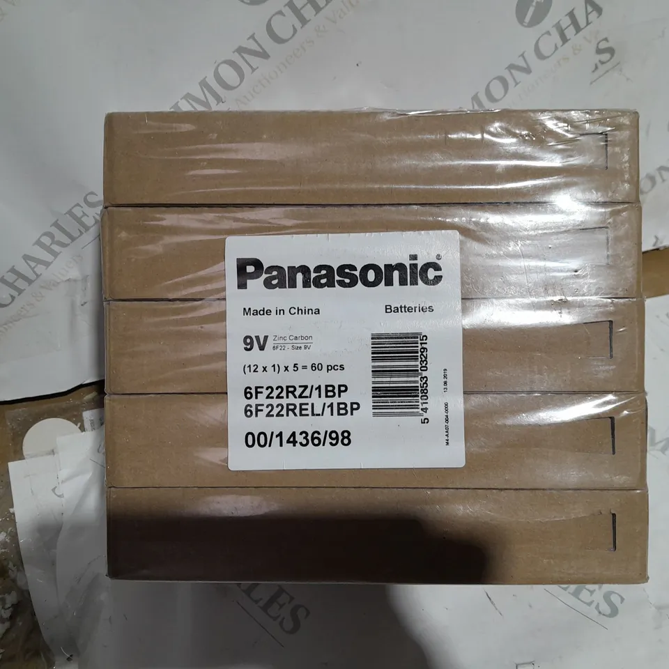 5 BOXES OF 12 SET PANASONIC 9V BATTERIES 