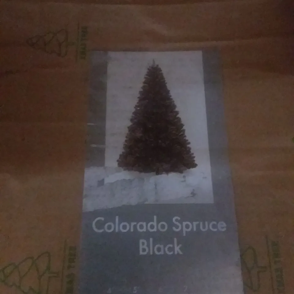 BOXED COLORADO SPRUCE BLACK CHRISTMAS TREE 300CM