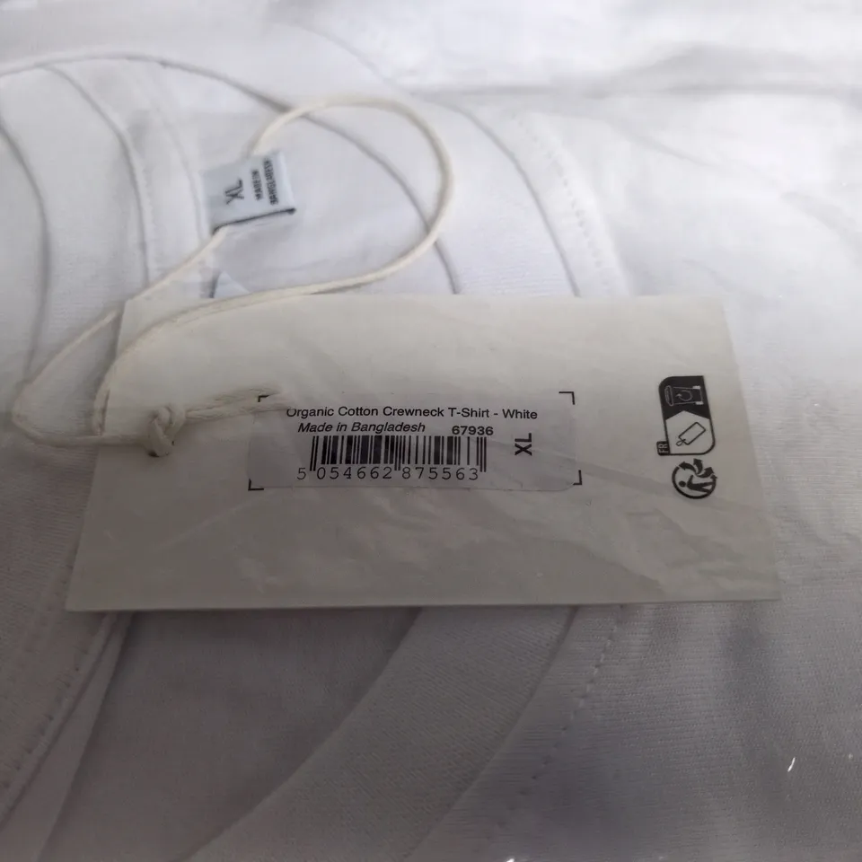 T.M. LEWIN ORGANIC COTTON CREWNECK T-SHIRT – WHITE, UK XL