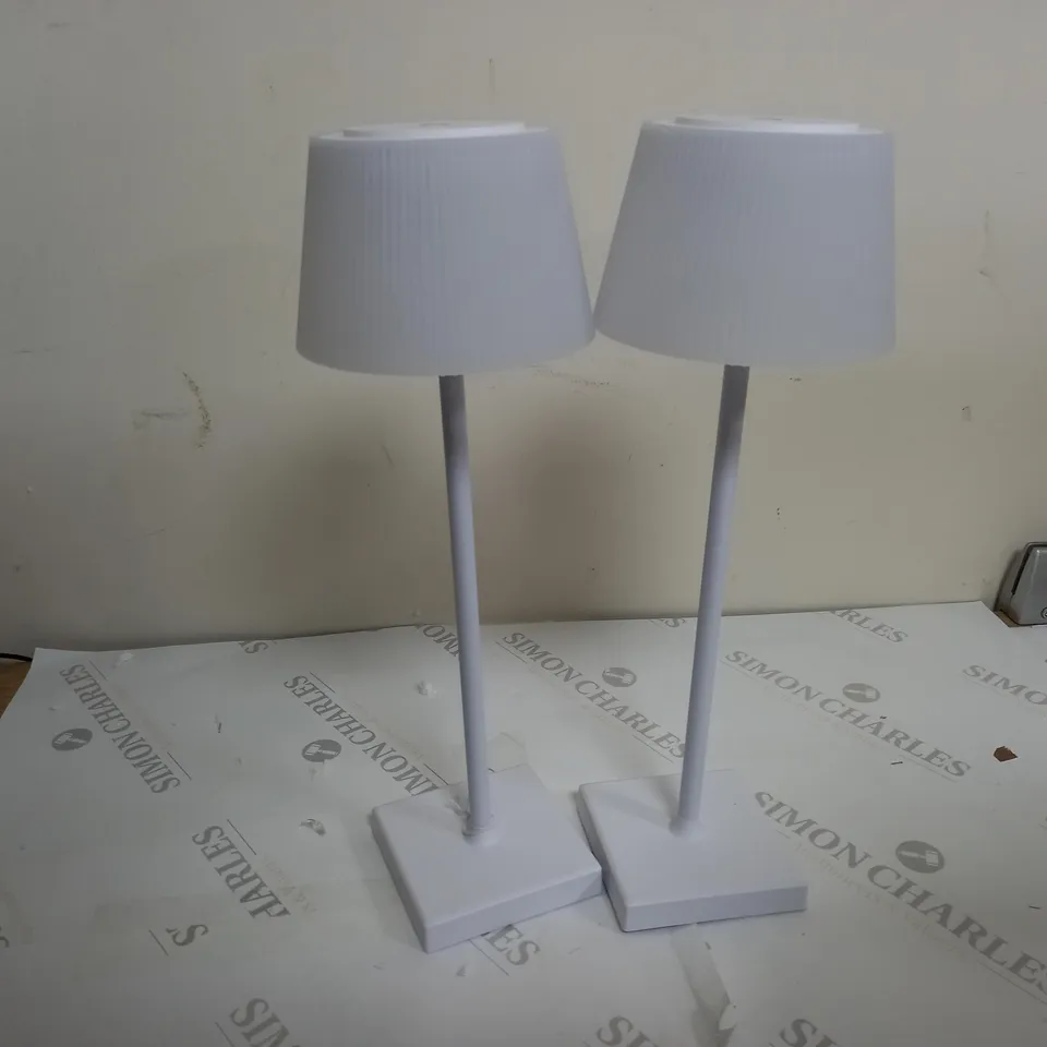 SFIXX SET OF 2 INDOOR OUTDOOR TOUCH TABLE LIGHTS - WHITE