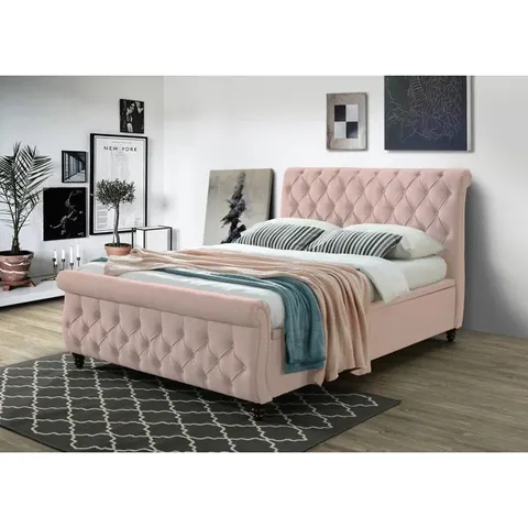 BOXED SWEARINGEN UPHOLSTERED OTTOMAN BED FRAME