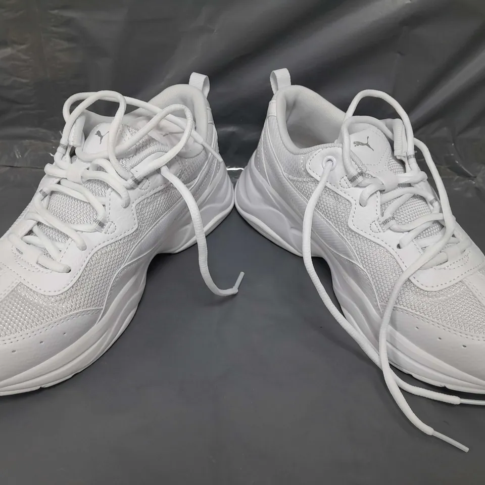 BOXED PAIR OF PUMA CILIA SHOES IN WHITE UK SIZE 6