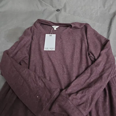 HUSH BURGUNDY KNIT TOP – WOMEN'S UK L
