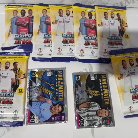 LOT OF APPROXIMATELY 7 ASSORTED PACKS OF TOPPS MATCH ATTAX TRADING CARDS