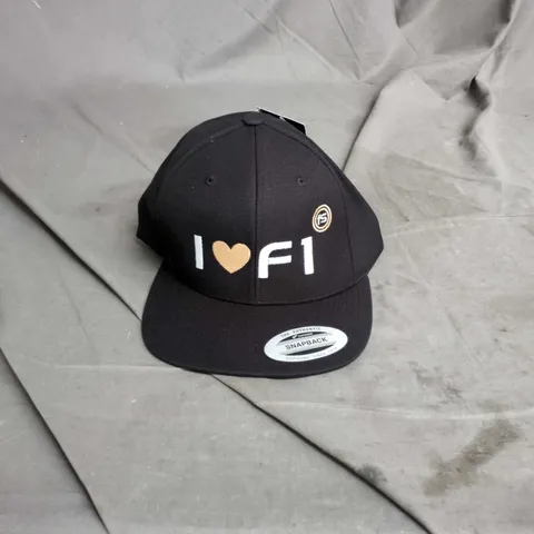 THE CLASSICS SNAPBACK CAP – BLACK WITH GREEN UNDER-VISOR, I HEART F1