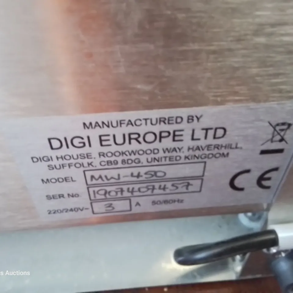 DIGI EUROPE COUNTERTOP TRAY WRAPPING MACHINE - STAINLESS STEEL - MODEL MW450 - 240V