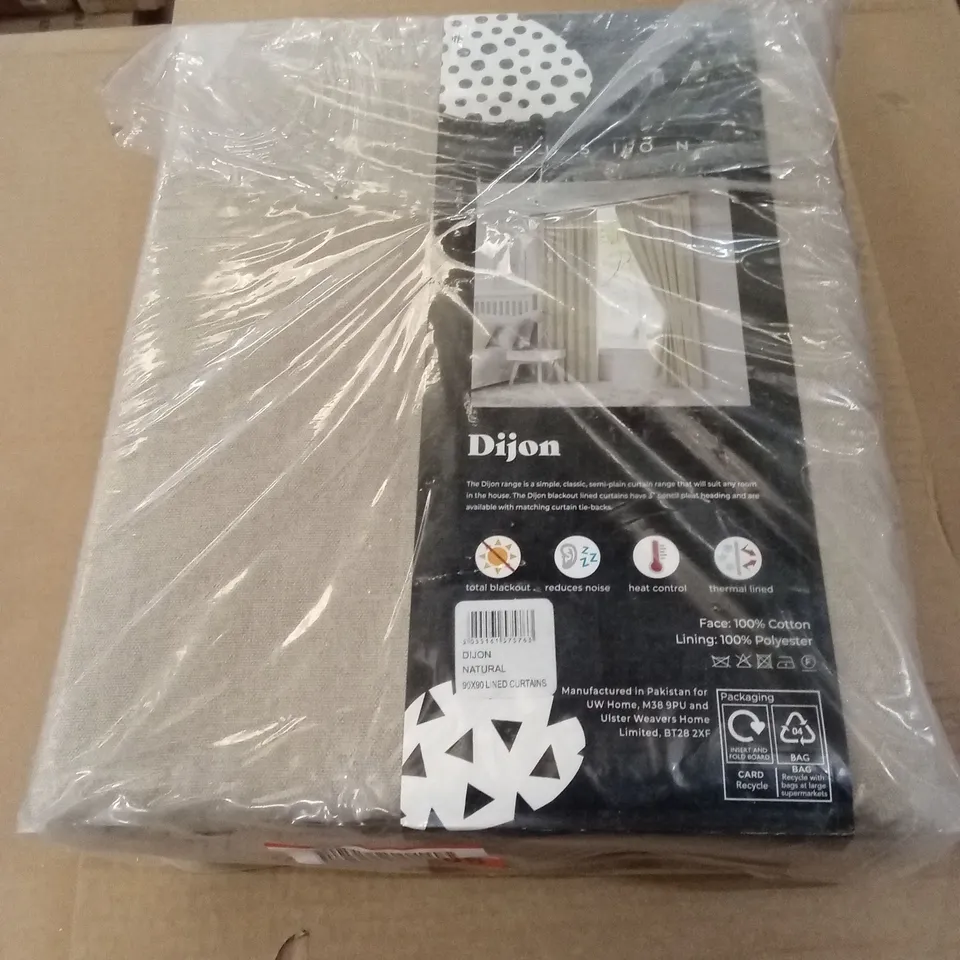 BAGGED DIJON BLACKOUT CURTAIN PAIR - NATURAL // SIZE: 90" x 90" 