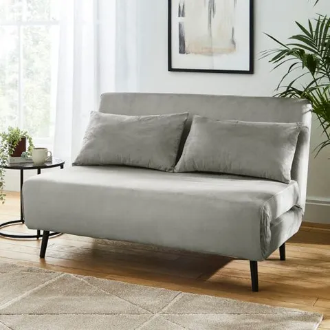 GREY LENA VELVET SOFA BED