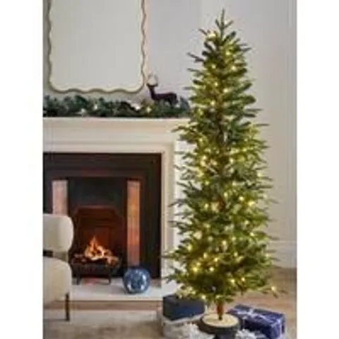 6FT SLIM ALPINE PRE LIT CHRISTMAS TREE WITH RESIN BASE