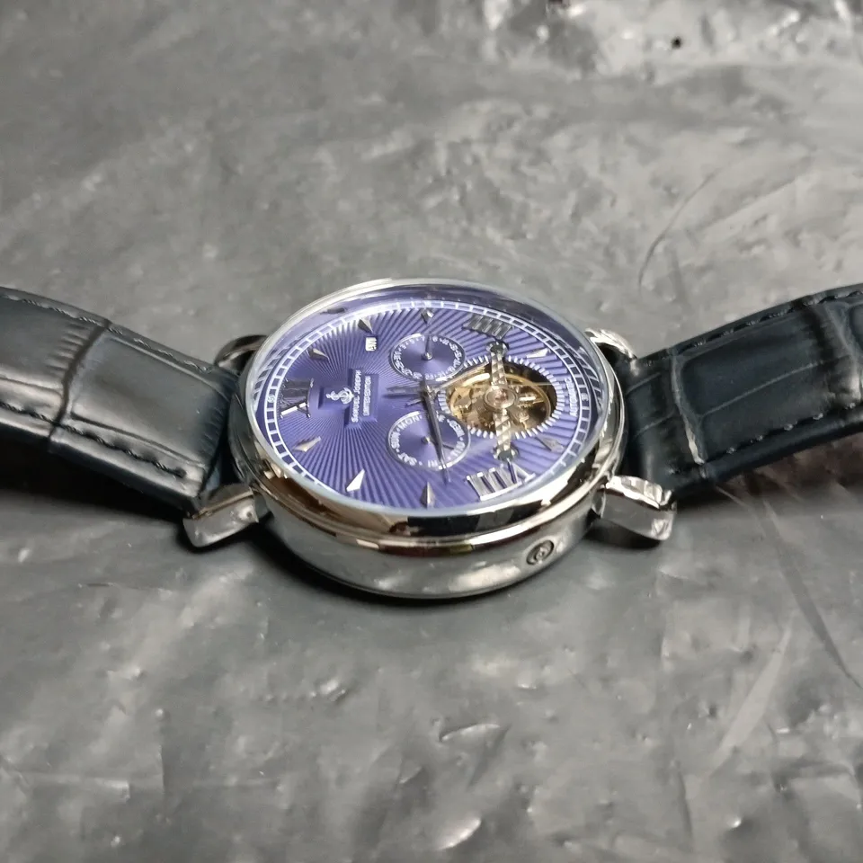 SAMUEL JOSEPH AUTOMATIC LIMITED EDITION WATCH – SILVER/BLUE