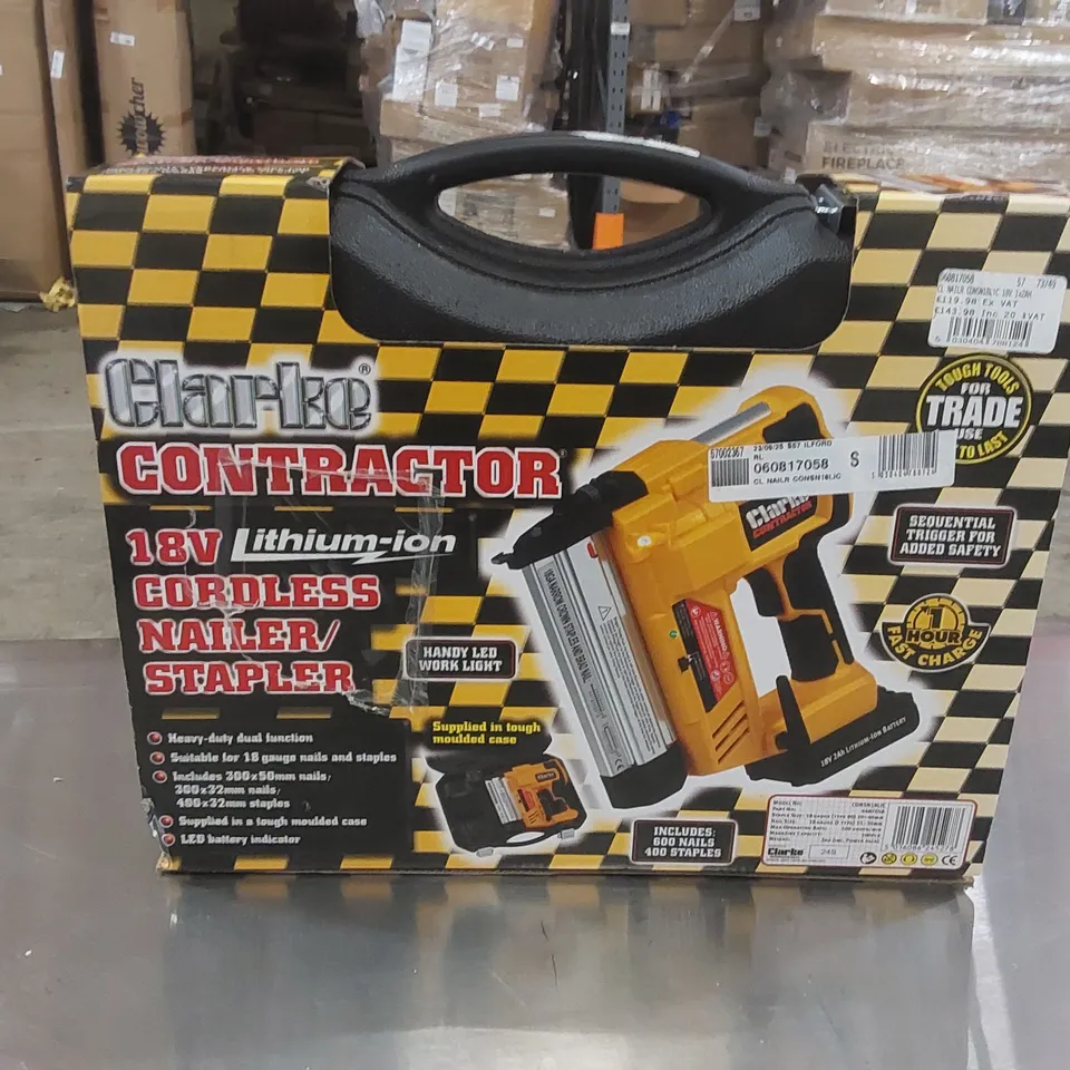 CLARKE CONTRACTOR CONSN18LIC 18V LI-ION STAPLER/NAILER