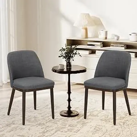 BOXED COLAMY SET OF 2 MODERN UPHOLSTERED DINING CHAIRS WITH BACKREST
