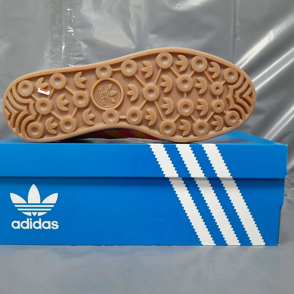 BOXED PAIR OF ADIDAS GAZELLE BOLD IN YELLOW/PINK UK SIZE 6.5