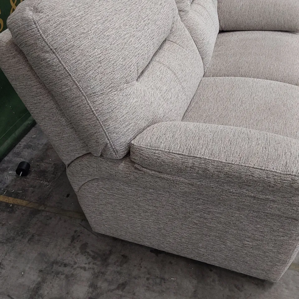QUALITY BRITISH MADE LOUNGE Co TWO SEATER SOFA LIGHT GREY FABRIC 