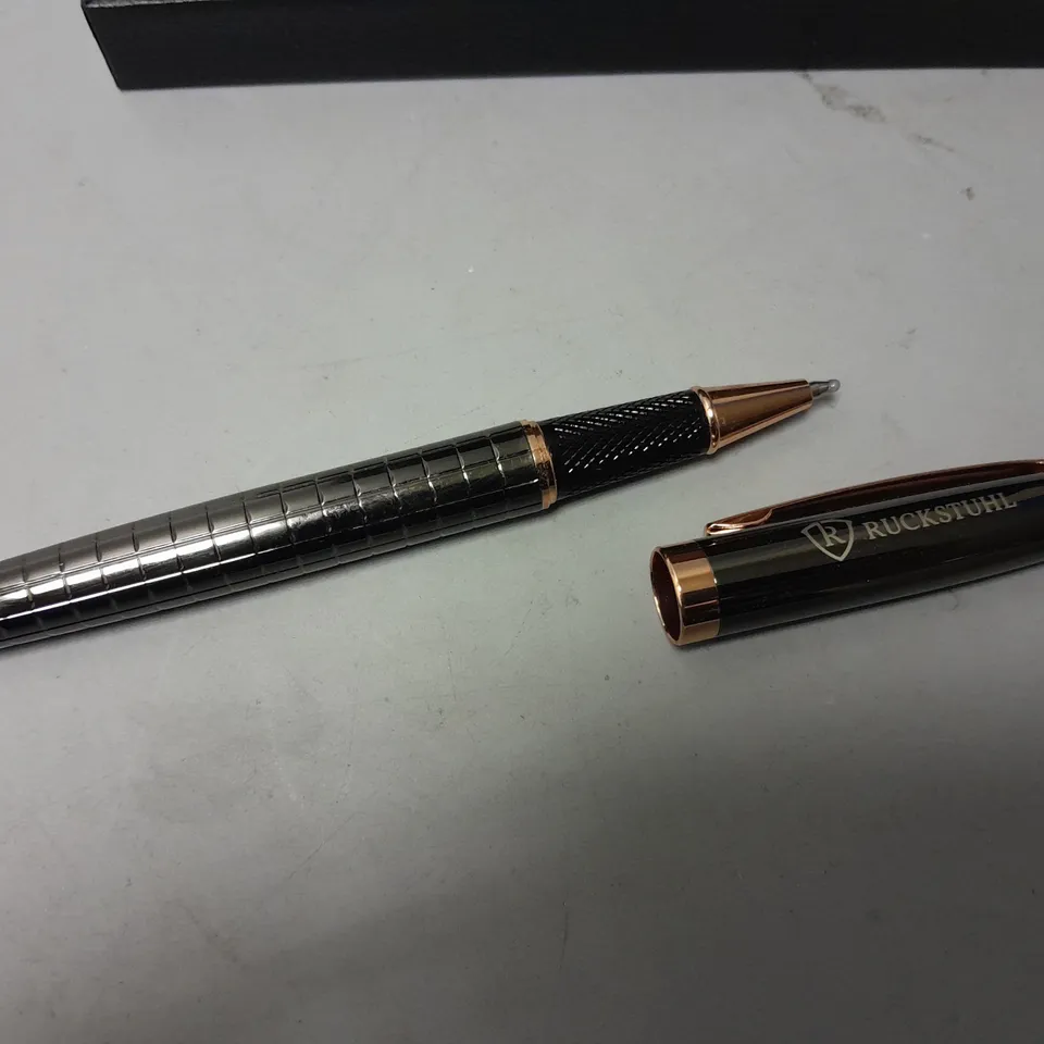 RUCKSTUHL ROSE GOLD STAINLESS STEEL LUXURY PEN IN GIFT BOX 