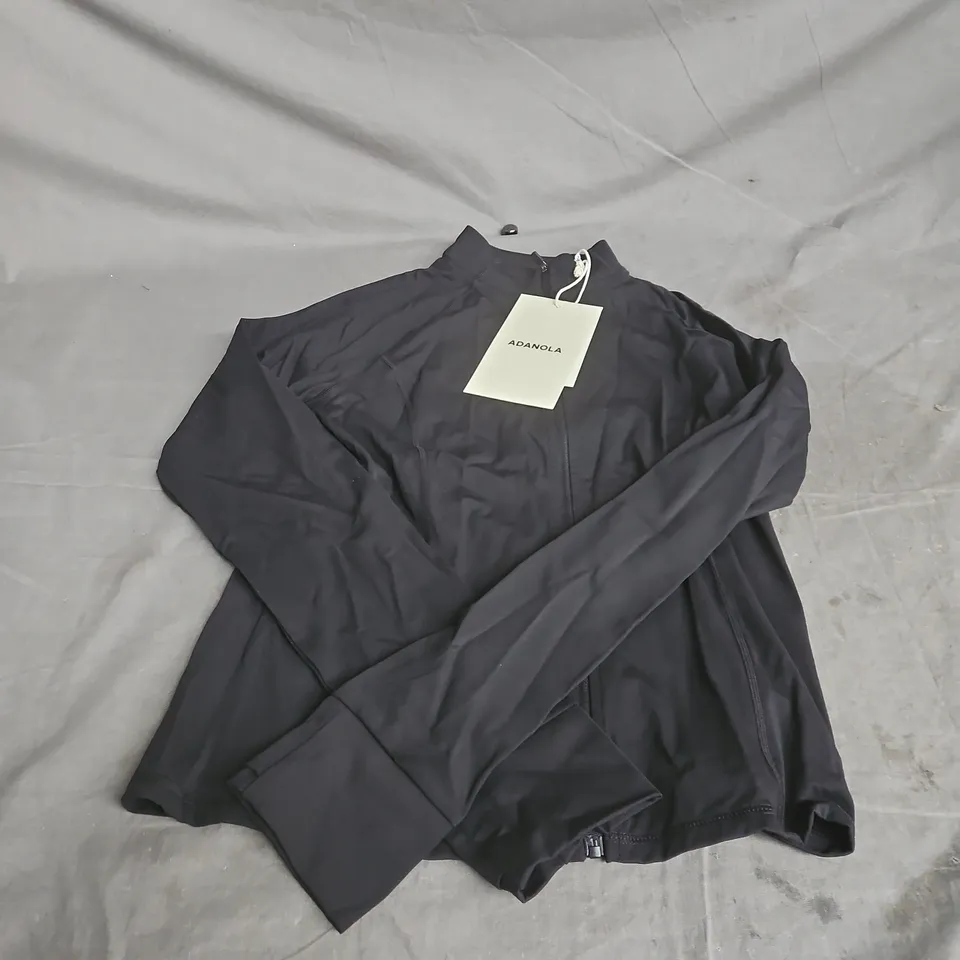 ADANOLA ULTIMATE LONG SLEEVE ZIP UP TOP – BLACK, XXXL